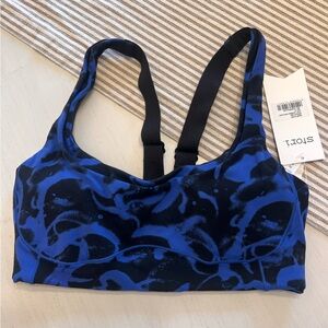 Storia Blue and Black Sports Bra